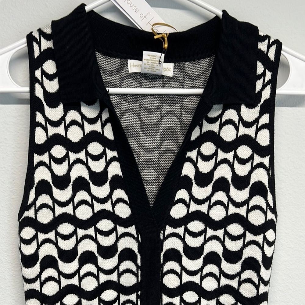 ✨House of Harlow 1960 Black and White Geometric Sheath Dress 👗 - Picture 5 of 13